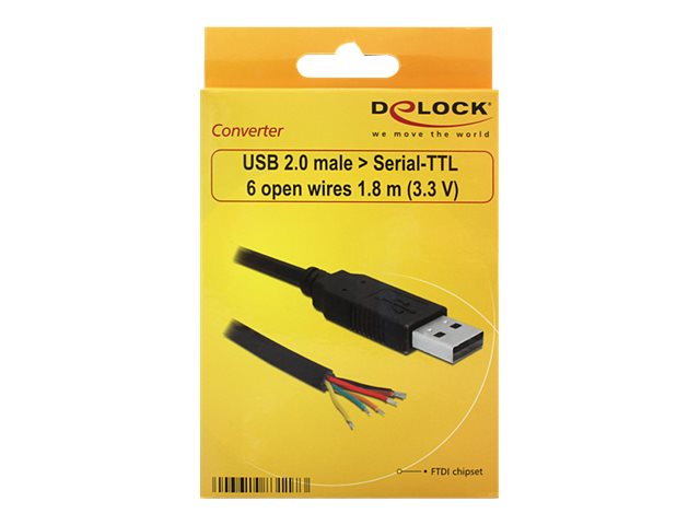 Delock Converter USB 2.0 > Serial-TTL 6 open wires (3.3 V)