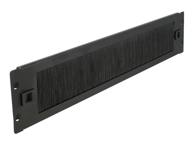 Delock Kabelabdeckung mit Bürsten - Rack montierbar - Schwarz - 2U - 48.3 cm (19")