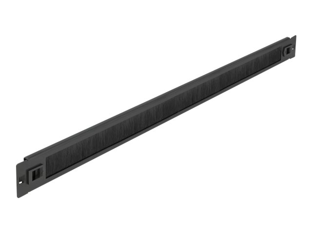 Delock Kabelabdeckung mit Bürsten - Rack montierbar - Schwarz - 1U - 48.3 cm (19")