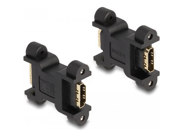 Delock Highspeed - HDMI-Adapter mit Ethernet - HDMI weiblich zu HDMI weiblich - Schwarz - unterstützt 4K 60 Hz (3840 x 2160)