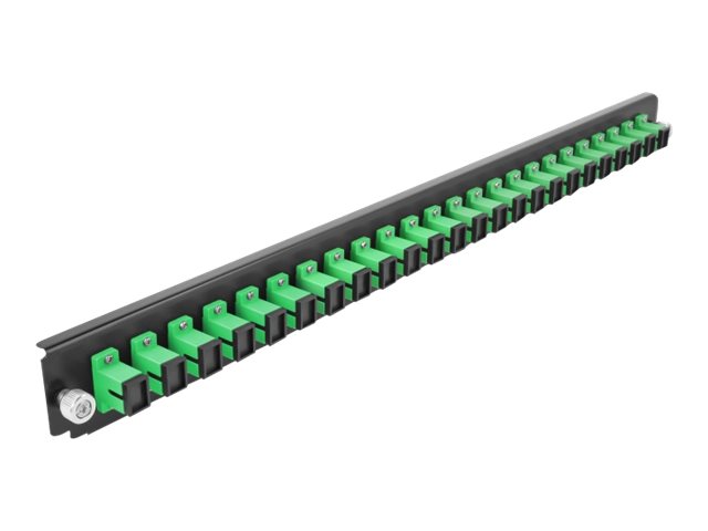 Delock Glasfaser-Spleißboxpaneel - Vorderseite - SC SM X 24 - Schwarz, grün - 1U - 48.3 cm (19")