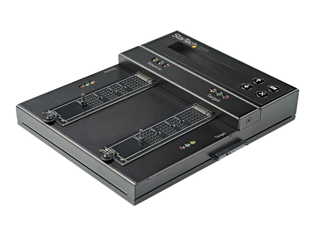 StarTech.com Selbständiger M.2 SATA & M.2 NVMe Duplikator und Löscher - SATA/SSD Festplatten klonen/löschen für M.2 PCIe AHCI/NVMe, M.2 SATA, 2.5/3.5" SATA Laufwerke - HDD cloner, TAA (SM2DUPE11)