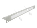 Delock Cable Management Brush Strip with Cable Support Plate - Kabelführungspanel mit Bürste - Grau - 1U - 48.3 cm (19")