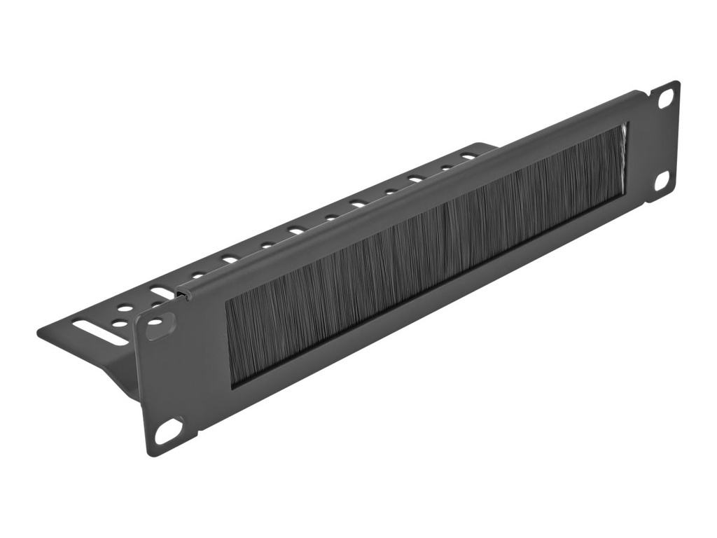 Delock Kabelabdeckung mit Bürsten - Rack montierbar - Schwarz - 1U - 25.4 cm (10")