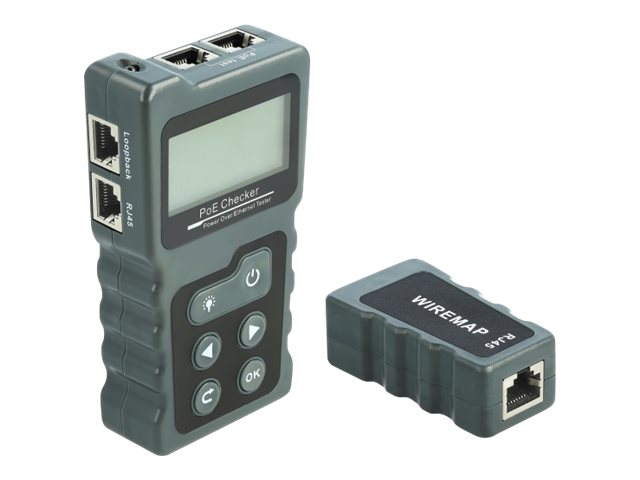 [63110] Delock LCD Cable Tester RJ45 / PoE / DC - Netzwerktester-Set