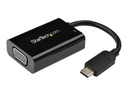 StarTech.com USB-C auf VGA Adapter mit Power Delivery - 1080p USB Typ-C auf VGA Monitor Video Konverter mit Ladefunktion - 60W PD Pass-Through - Thunderbolt 3 Kompatibel - Schwarz (CDP2VGAUCP)