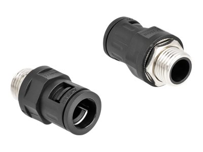 Delock Schlauchverschraubung - mit Messing-Außengewinde M16 - Schwarz (Packung mit 2)