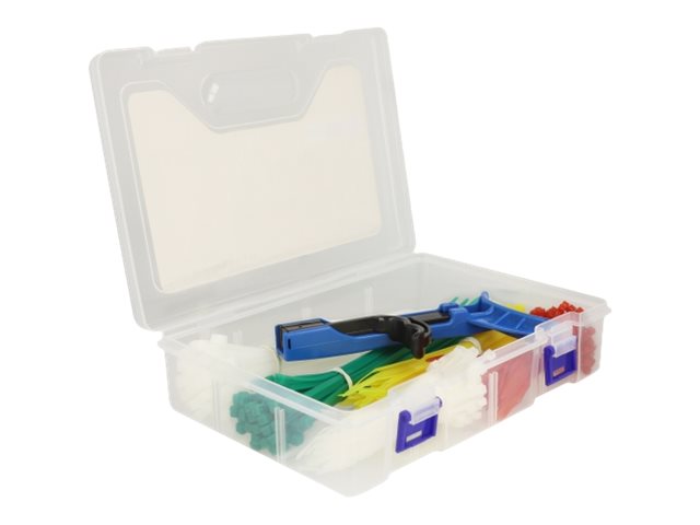 Delock Kabelbinder - Sortimentsbox mit Kabelbindern - weiß, Gelb, Rot, grün (Packung mit 350)