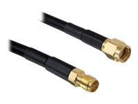 Delock Antennenverlängerungskabel - RP-SMA (M) - RP-SMA (W) - 2 m - Schwarz