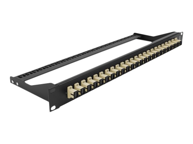 Delock Patch Panel - Rack montierbar - SC MM X 24 - Schwarz, beige - 1U - 48.3 cm (19")