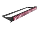 Delock Patch Panel - Rack montierbar - LC Quad MM x 24 - Schwarz, violett - 1U - 48.3 cm (19")