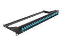 Delock Patch Panel - Rack montierbar - SC MM X 24 - Schwarz, Aquamarin - 1U - 48.3 cm (19")
