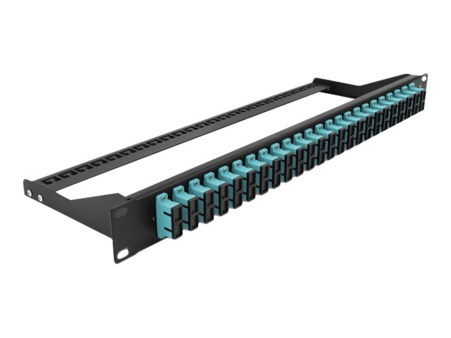 Delock Patch Panel - Rack montierbar - SC Duplex MM X 24 - Schwarz, Aquamarin - 1U - 48.3 cm (19")