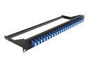 Delock Patch Panel - Rack montierbar - LC Duplex SM X 24 - Schwarz, Blau - 1U - 48.3 cm (19")