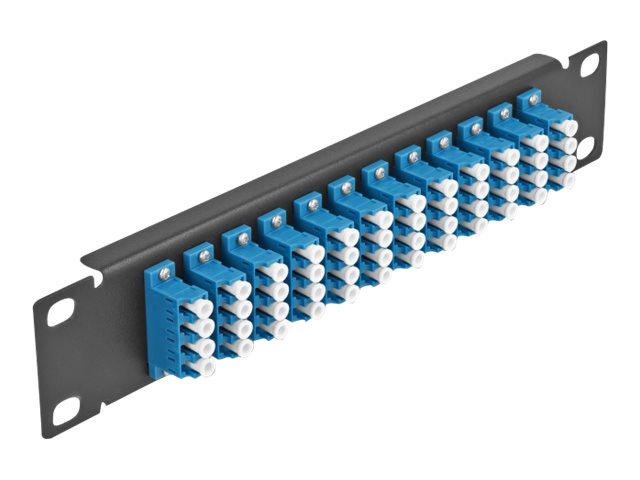 Delock Patch Panel - LC SM X 48 - Schwarz - 1U - 25.4 cm (10")