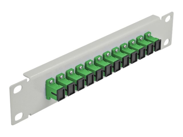 Delock Patch Panel - Schrankmontage - SC SM X 12 - Grau, grün - 1U - 25.4 cm (10")