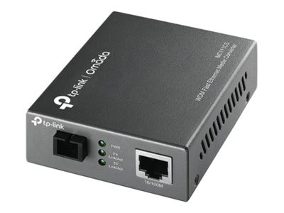 TP-LINK MC111CS - Medienkonverter - 100Mb LAN - 10Base-T, 100Base-FX, 100Base-TX - RJ-45 / SC Single-Modus - bis zu 20 km - 1550 (TX)