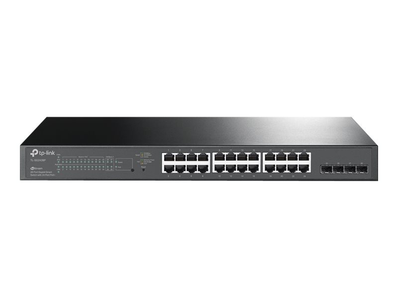 TP-LINK JetStream -28-Port-Gigabit-Smart-PoE-Switch mit 4 SFP-Slots - Managed - L2/L2+ - Gigabit Ethernet (10/100/1000) - Power over Ethernet (PoE) - Rack-Einbau - 1U
