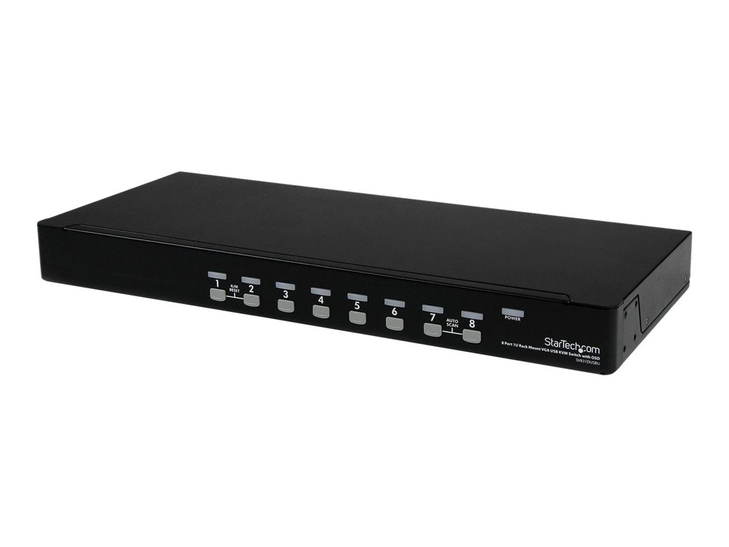 StarTech.com 8-Port USB KVM Swith with OSD - TAA Compliant - 1U Rack Mountable VGA KVM Switch (SV831DUSBU)