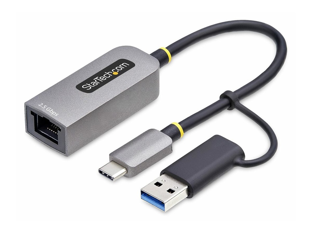 StarTech.com 2.5GbE USB-C to Ethernet Adapter with USB-A Converter