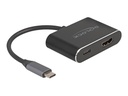 Delock Videoadapter - 24 pin USB-C männlich zu HDMI, 24 pin USB-C weiblich - 15 cm - Schwarz - USB-Stromversorgung (100 W)