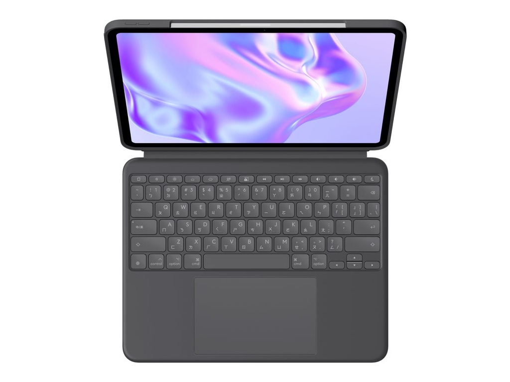 Logitech Combo Touch - Tastatur und Foliohülle - mit Trackpad - hinterleuchtet - Apple Smart connector - QWERTZ - Schweizerisch - Graphite - für Apple 11-inch iPad Pro (M4)