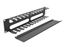 Delock Kabelführungsplatte für Schaltschrank - Schwarz - 2U - 48.3 cm (19")