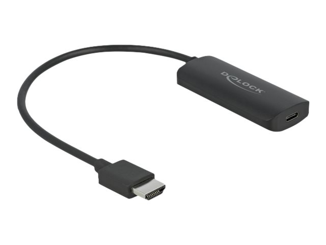Delock Videoadapter - HDMI männlich zu 24 pin USB-C weiblich - 18 cm - Schwarz - unterstützt 8K 30 Hz (7680 x 4320)