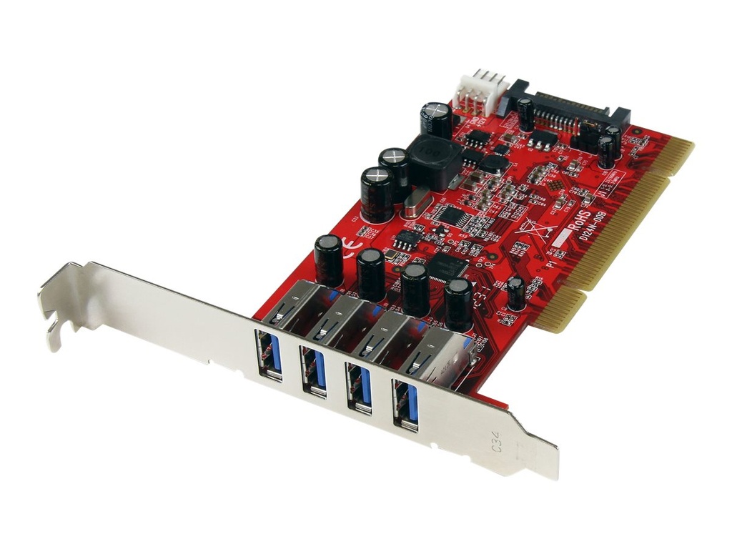 [PCIUSB3S4] StarTech.com 4 Port USB 3.0 PCI Schnittstellenkarte - PCI SuperSpeed USB 3.0 Controller Karte - 2 x USB3.0 (Buchse)