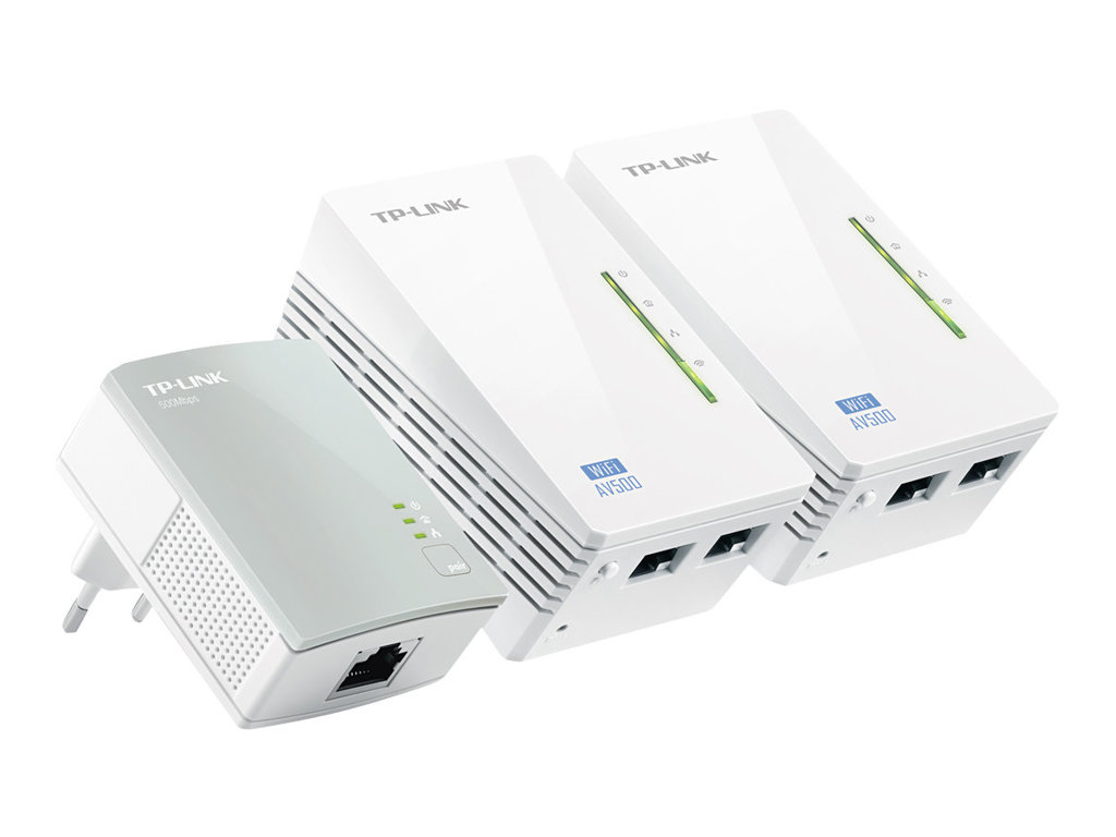 TP-LINK TL-WPA4220T KIT AV500 Powerline Universal WiFi Range Extender, 2 Ethernet Ports, Network Kit - Powerline Adapterkit HomePlug AV (HPAV)