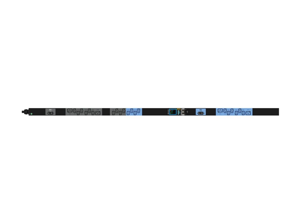 Lenovo Stromverteilungseinheit (Rack - einbaufähig) - geschaltet und überwacht - Wechselstrom 200-240 V - 1-phasig - Ethernet 10/100/1000 - Eingabe, Eingang IEC 60309 332P6 - Ausgangsanschlüsse: 24 (20 x IEC 60320 C13 10A, 4 x IEC 60320 C19 16A)