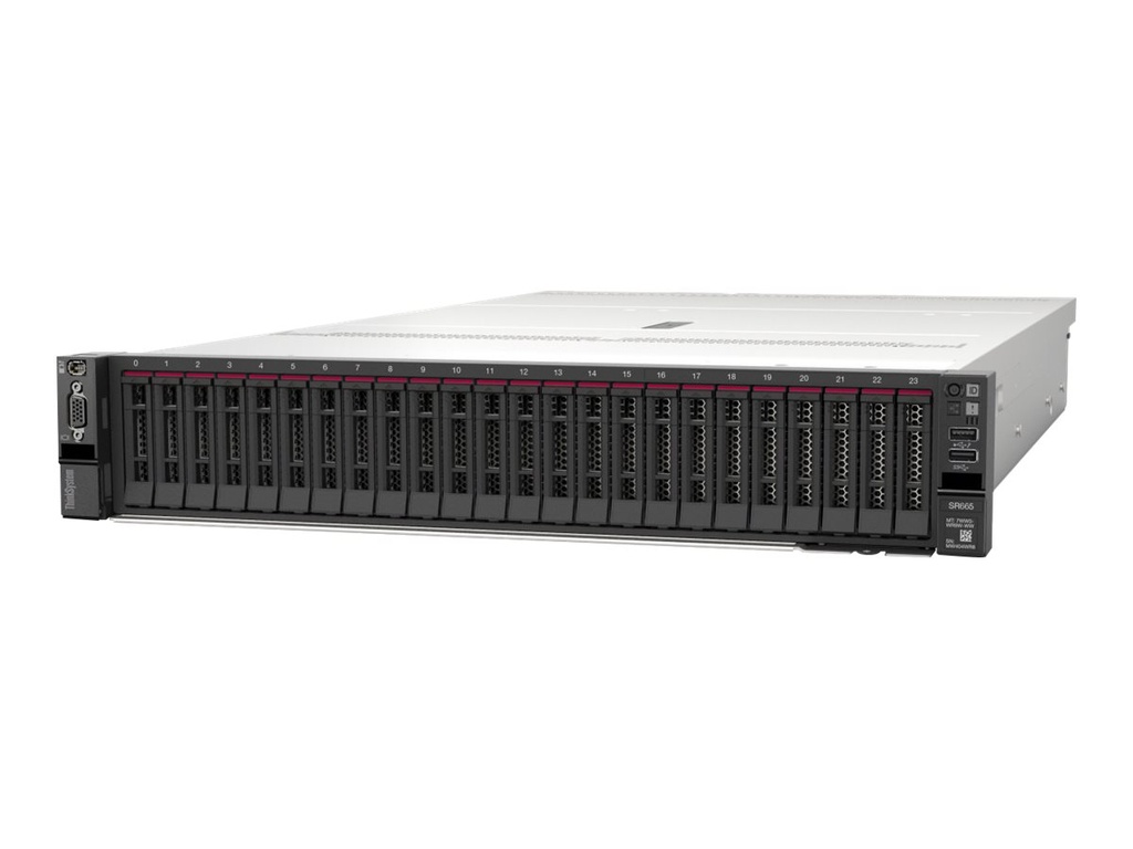 Lenovo ThinkSystem SR665 7D2V - Server - Rack-Montage - 2U - zweiweg - 1 x EPYC 7413 / 2.65 GHz - RAM 64 GB - SAS - Hot-Swap 6.4 cm (2.5")