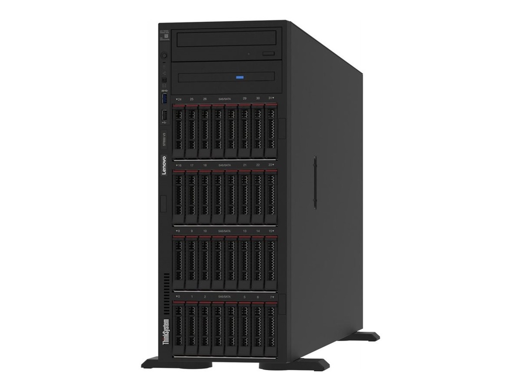 Lenovo ThinkSystem ST650 V3 7D7A - Server - Tower - 4U - zweiweg - 1 x Xeon Gold 6526Y / 2.8 GHz - RAM 32 GB - SAS - Hot-Swap 6.4 cm (2.5")