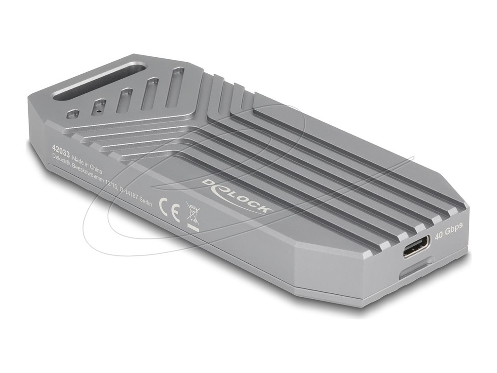 [42033] Delock Speichergehäuse - 40 Gbps, werkzeuglos - M.2 - M.2 NVMe Card / PCIe (NVMe)