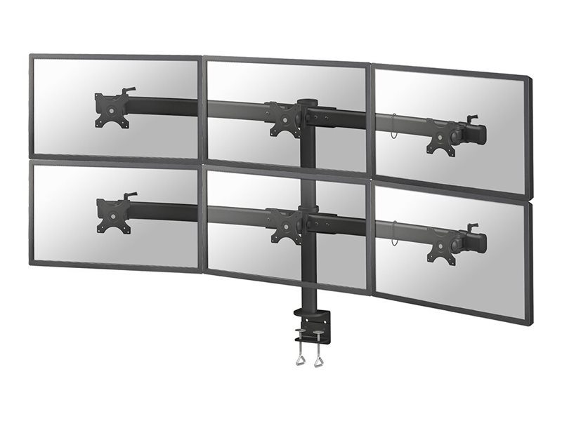 Neomounts FPMA-D700D6 - Befestigungskit - Voll beweglich - für 6 LCD-Displays - Schwarz - Bildschirmgröße: 48.3-68.6 cm (19"-27")