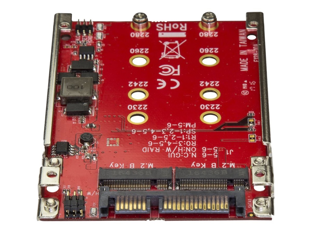 StarTech.com Startech M.2 auf SATA Adapter - Dual Slot M.2 NGFF SSD Adapter für 2,5in Laufwerke - RAID - Speichercontroller (RAID)