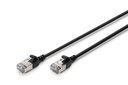 DIGITUS CAT 6A F-FTP Slim Patchkabel, 0,5m, Schwarz