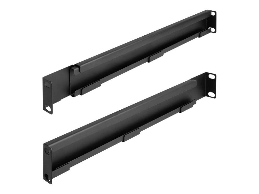 Delock Rack Bracket - einstellbare Länge 368 - 600 mm - Seite - Schwarz - 1U - 48.3 cm (19")