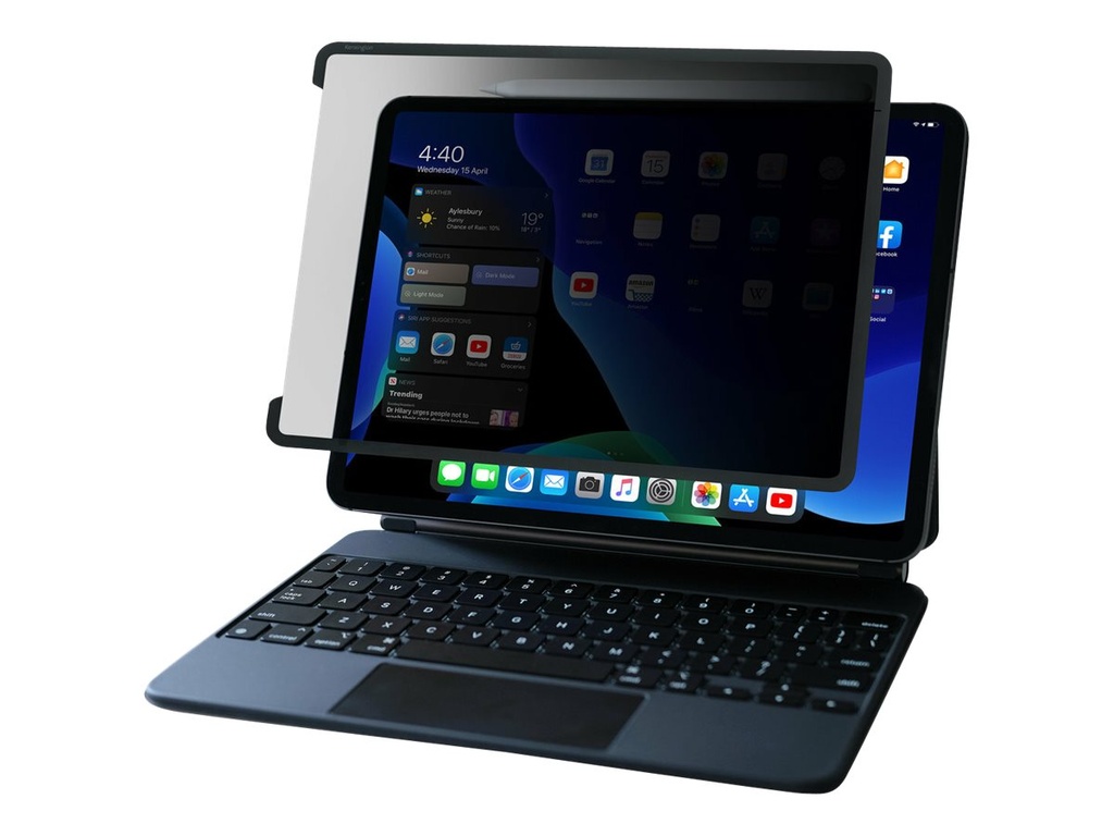 Kensington SA129 - Bildschirmschutz für Tablet - mit Sichtschutzfilter - 4-Wege - entfernbar - klebend - 12.9" - für Apple 12.9-inch iPad Pro (3. Generation, 4. Generation)