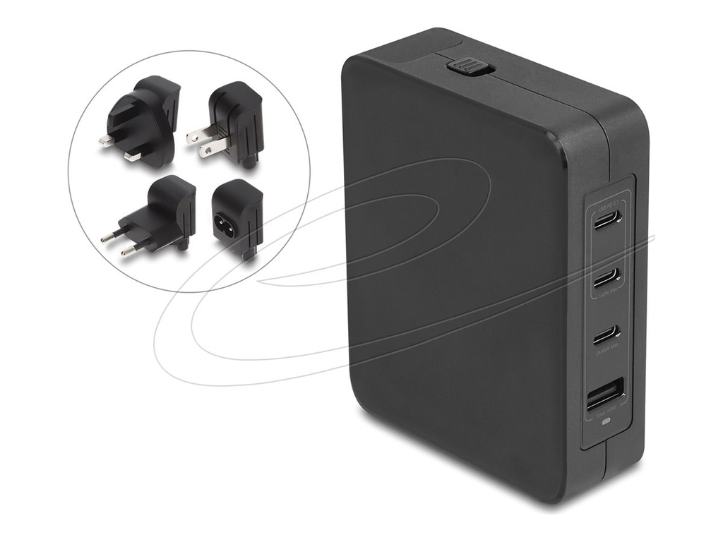 [41473] Delock Netzteil - GaN, 3 x USB-C PD 3.1 und