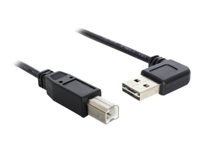 Delock Easy - USB-Kabel - USB (M) links/rechts abgewinkelt, umkehrbar zu USB Typ B (M)