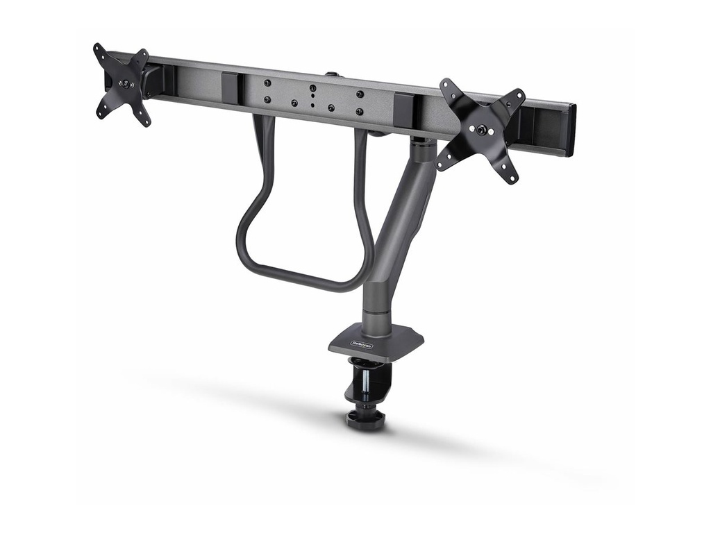 StarTech.com Desk Mount Dual Monitor Arm w/ Crossbar, Up To 27" Displays - Befestigungskit - artikulierender, mechanischer Feder - für 2 LCD-Displays - Kunststoff, Stahl - Schwarz - Bildschirmgröße: 43.2-68.6 cm (17"-27")