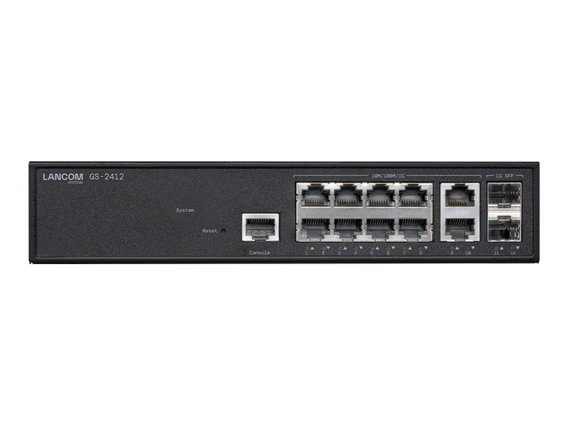 Lancom GS-2412 - Switch - managed - 10 x 10/100/1000 + 2 x 1 Gigabit SFP