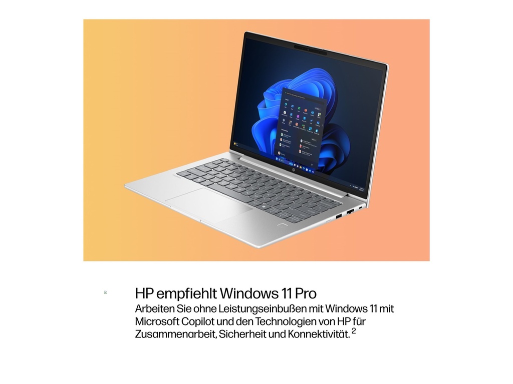 HP ProBook 4 G1i Notebook AI - 177-Grad Scharnierdesign - Intel Core Ultra 7 255U / 2 GHz - Win 11 Pro - Intel Graphics - 32 GB RAM - 1 TB SSD NVMe - 35.6 cm (14")