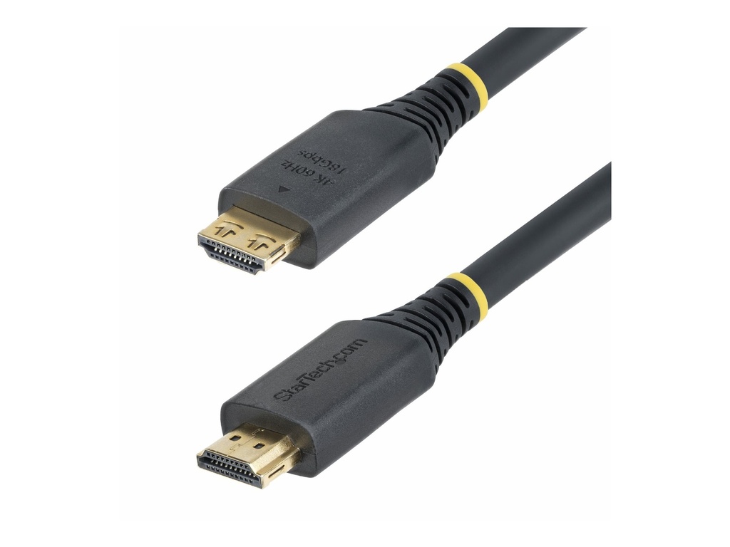 StarTech.com 20ft (6m) Active HDMI Cable w/Gripping Connectors - Highspeed - HDMI-Kabel mit Ethernet - HDMI männlich zu HDMI männlich - 6.1 m - abgeschirmt - Schwarz - halogenfrei, aktiv, Support von 4K 60 Hz, 1440 Pixel (UWQHD)