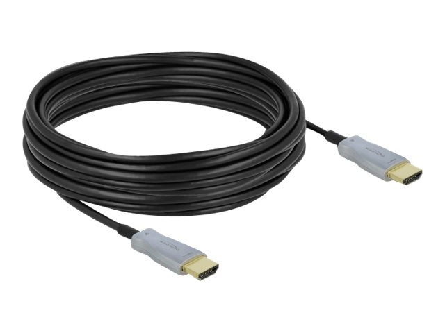 Delock HDMI-Kabel - HDMI männlich zu HDMI männlich - 10 m - Glasfaser - Schwarz - 4K Unterstützung, Active Optical Cable (AOC)