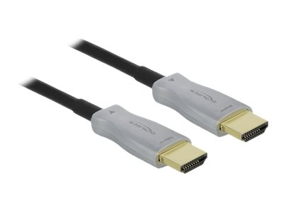 Delock HDMI-Kabel - HDMI männlich zu HDMI männlich - 30 m - Glasfaser - Schwarz - 4K Unterstützung, Active Optical Cable (AOC)