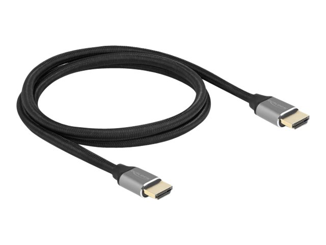 Delock Ultra High Speed - HDMI-Kabel - HDMI männlich zu HDMI männlich - 1 m - Dreifachisolierung - Grau - hauchvergoldete Kontakte, unterstützt 8K 60 Hz (7680 x 4320)