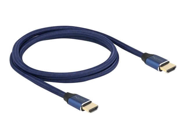Delock Ultra High Speed - HDMI-Kabel - HDMI männlich zu HDMI männlich - 1 m - Dreifachisolierung - Blau - hauchvergoldete Kontakte, unterstützt 8K 60 Hz (7680 x 4320)