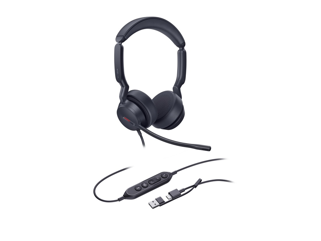 Yealink Headset UH 44 Dual Teams USB-C/A - Headset - Lautstärkeregler